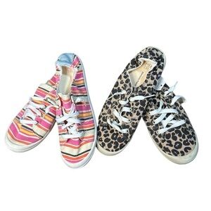 2 Pair TIME and TRU Memory Foam Canvas Sneakers Size 7